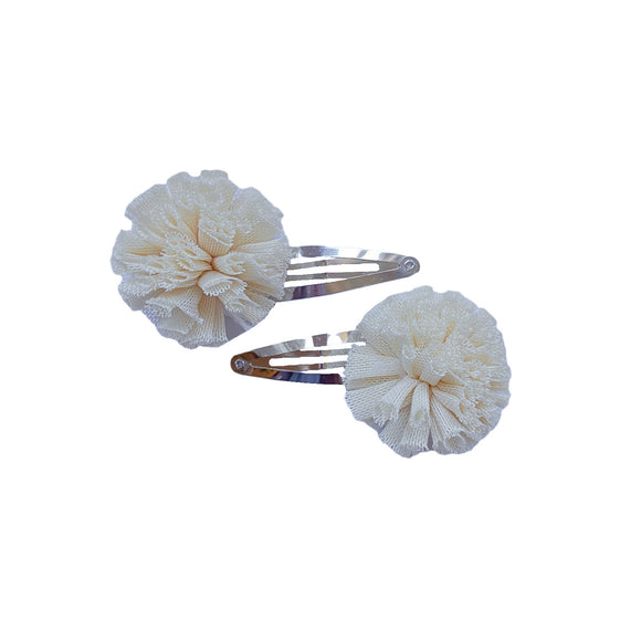 TULLE POMPOM DUO CLIPS
