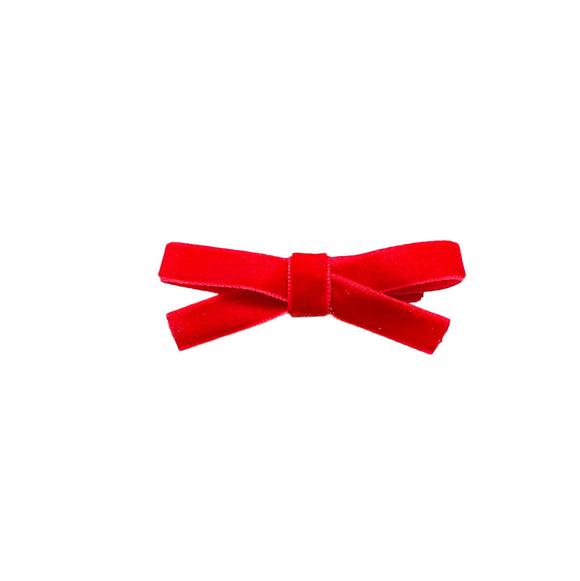 VELVET MINI BOW HAIR CLIPS