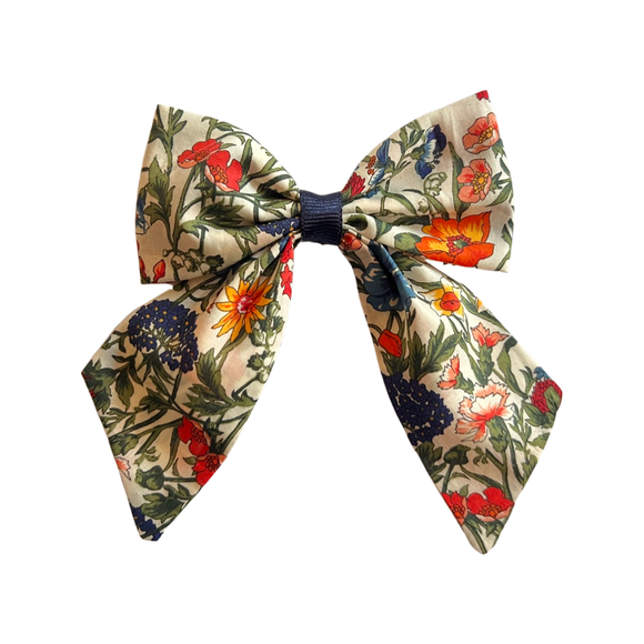 LIBERTY FABRIC SAILOR BOW HAIR CLIPS