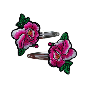 DUSTY PINK ROSE DUO HAIR CLIPS