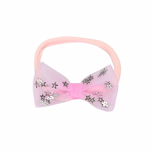 TULLE SEQUIN BOW ELASTIC HAIR BANDS